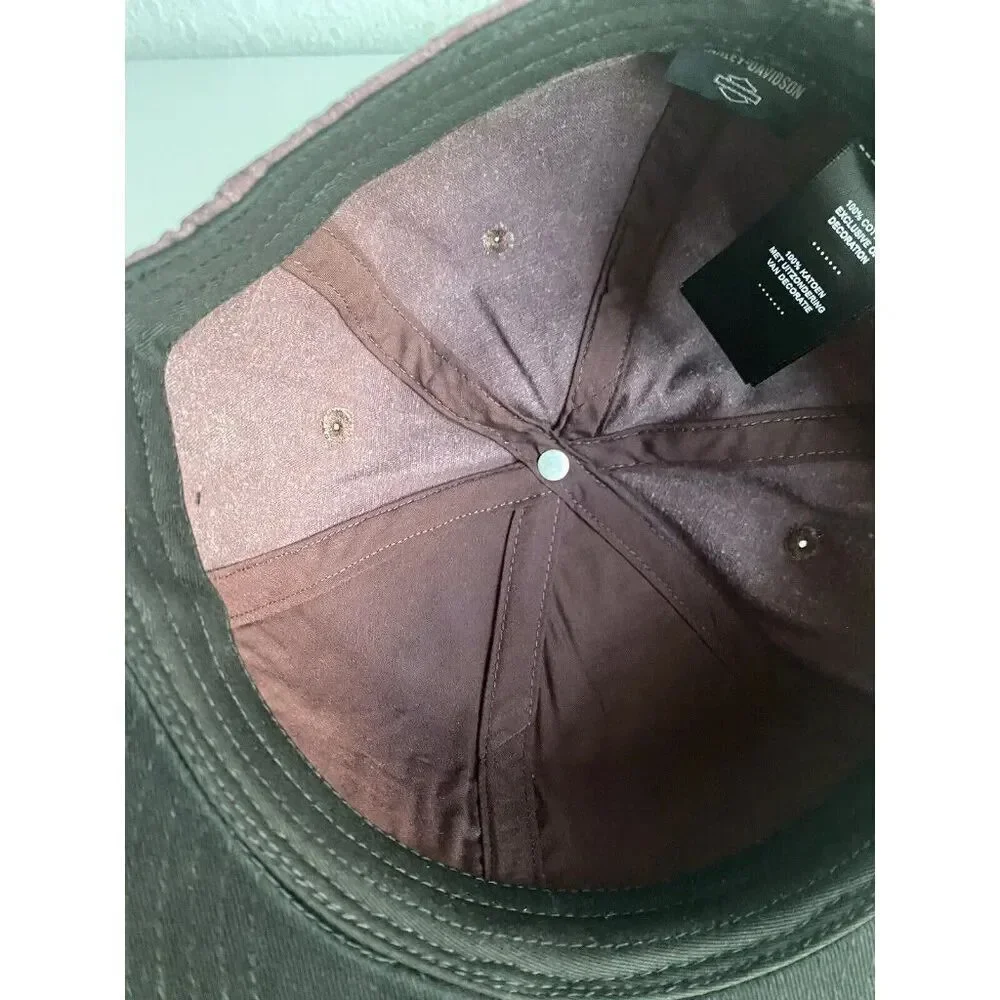 Harley-Davidson Cap Hat Bar & Shield Washed Fitted 97777-23VM Brown Sz 7 1/2 NEW